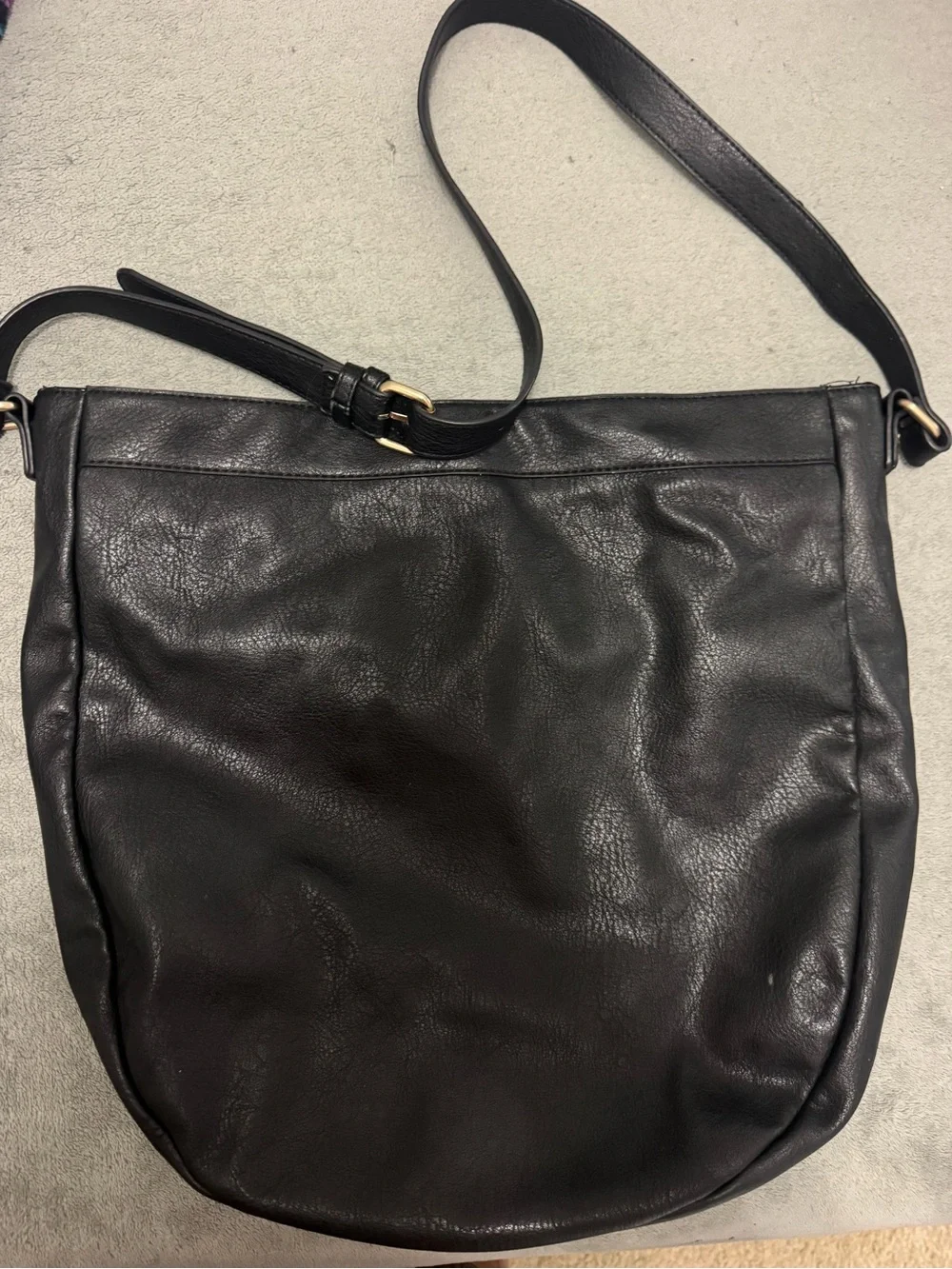 Sole Society Black Leather Hobo Shoulder Bag